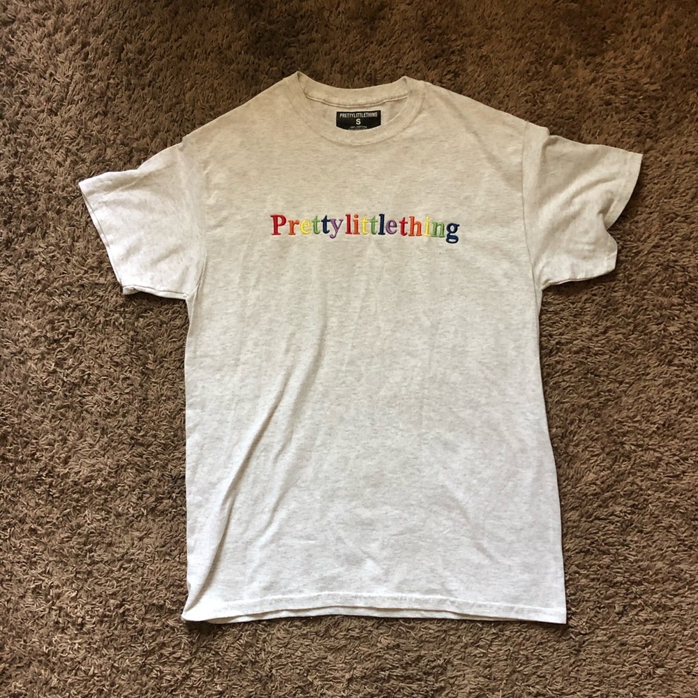 Prettylittlething Rainbow Embroidered Top
